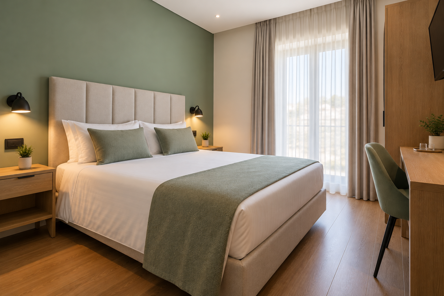 Quarto Verde Serenidade na Residencial Terminal Nunxá, Entroncamento